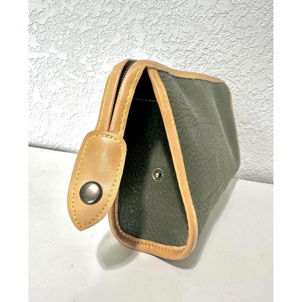 Remy Martin Cognac Green and Brown Leather Zip Up Small Bag - Picture 6 of 10